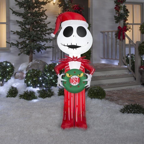 Gemmy Inflatables Seasonal & Holiday Decorations 5.5' Nightmare Before Christmas Jack Skellington In Red Suit  by Gemmy Inflatable 880598