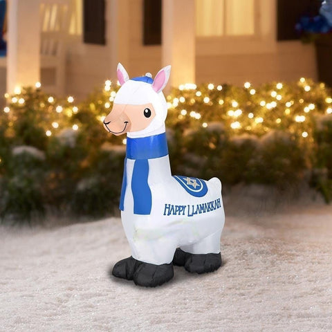 Gemmy Inflatables Special Event Inflatables 3'H Gemmy Air blown Hanukkah Llama by Gemmy Inflatables 113395