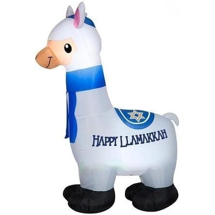Gemmy Inflatables Special Event Inflatables 6'H Happy Hanukkah Llama by Gemmy Inflatables 11' Air Blown Inflatable Hanukkah Bear w/ Dreidel by Gemmy Inflatables