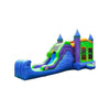 Image of Happy Jump Water Parks & Slides 14'H 5 in 1 Super Combo Blue Marble by Happy Jump 14'H 5 in 1 Super Combo Castle Pool (Marble) Happy Jump SKU# CO2170-1M