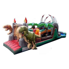11'H Jurassic Wet/Dry Obstacle Course by Jingo Jump