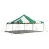 Image of POGO Canopies & Gazebos 20' x 20' Green & White Weekender Standard Canopy Pole Tent by POGO 754972316378 645-BT-PE22GW1B
