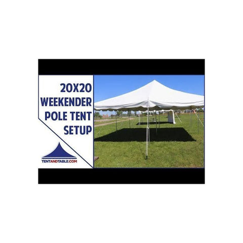 POGO Canopies & Gazebos 20' x 20' Red & White Weekender Standard Canopy Pole Tent by POGO