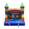 Image of POGO Inflatable Bouncers 12'H Crossover Rainbow Castle Smiley Face Bounce House Slide Combo with Blower by POGO 14.5H Crossover Rainbow Castle Smiley Bounce Slide Combo Wet Pool POGO