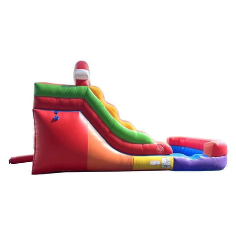 POGO Inflatable Bouncers 12'H Crossover Rainbow Double Lane Inflatable Water Slide with Blower by POGO 12'H Crossover Rainbow Castle Smiley Face Slide Combo with Blower POGO