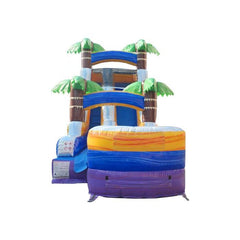 15'H Tropical Purple Marble Inflatable Water Slide with Blower by POGO