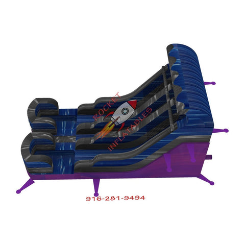16′H Purple Wave Double Lane Water Slide Double Pools Center Stairs    SKU# WAT-DL2716-Purple Fever Marble