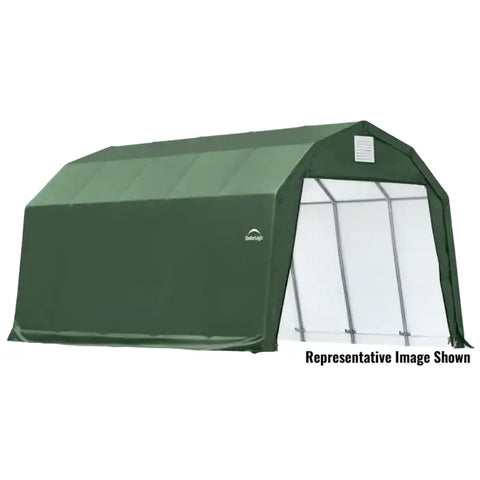 Shelterlogic Canopy & Gazebo Enclosure Kits 12 ft. x 24 ft. x 9 ft. Standard PE 9 oz. Green ShelterCoat Custom Barn Shelter by Shelterlogic 677599971549 97154 12 ft. x 24 ft. x 9 ft. Standard PE 9 oz. Green ShelterCoat SKU# 97154