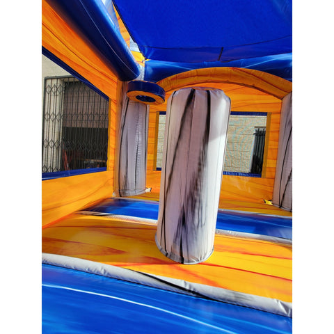 Tago's Jump Inflatable Bouncer 11'H White & Blue Mini Combo by Tago's Jump MC-483 11'H White & Blue Mini Combo by Tago's Jump SKU# MC-483