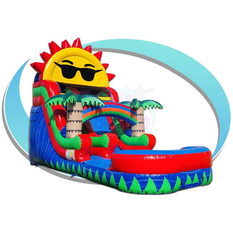 Tago's Jump Inflatable Bouncers 16'H Tropical Sunshine Water Slide by Tago's Jump WS-240-S-H16