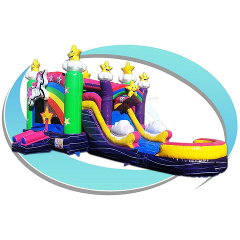 Tago's Jump Water Parks & Slides 15'H Rainbow Unicorn Slide Combo by Tago's Jump CWS-229 15'H Rainbow Unicorn Slide Combo by Tago's Jump SKU# CWS-229