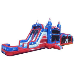 Ultimate Jumpers Inflatable Bouncers 15'H All American Dual Lane Combo Obstacle Wet & Dry by Ultimate Jumpers I098