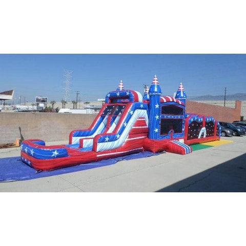 Ultimate Jumpers Inflatable Bouncers 15'H All American Dual Lane Combo Obstacle Wet & Dry by Ultimate Jumpers I098
