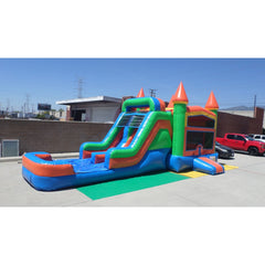 15'H Dual Lane Multicolor Fun House Combo Wet & Dry by Ultimate Jumpers