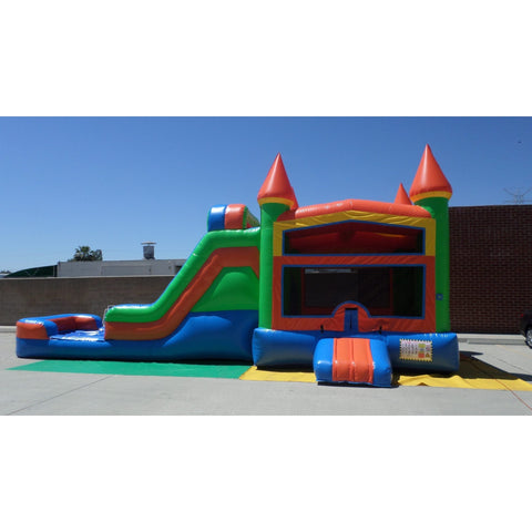 Ultimate Jumpers Inflatable Bouncers 15'H Dual Lane Multicolor Fun House Combo Wet & Dry by Ultimate Jumpers C162