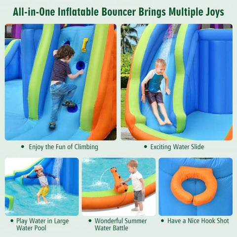 Costway Water Parks & Slides 6-in-1 Inflatable Dual Water Slide Bounce House by Costway