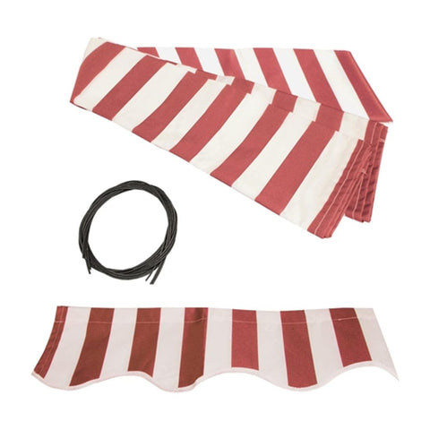 Aleko Awning Accessories 13x10 Feet Red and White Striped Retractable Awning Fabric Replacement by Aleko 013964716535 FAB13x10REDWT05-AP 13x10 Feet Red and White Striped Retractable Awning Fabric Replacement