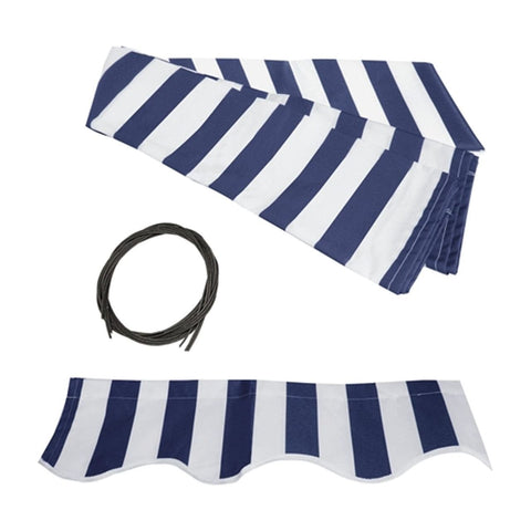 Aleko Awning Accessories 20x10 Feet Blue and White Striped Retractable Awning Fabric Replacement by Aleko 013964950120 FAB20X10BLUWT03-AP 20x10 Ft. Blue and White Striped Retractable Awning Fabric Replacement