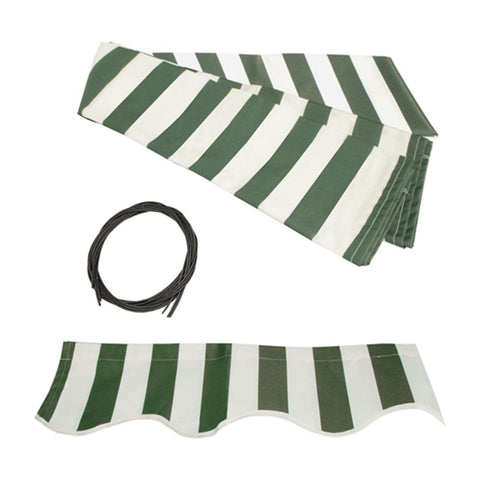 Aleko Awning Accessories 20x10 Feet Green and White Striped Retractable Awning Fabric Replacement by Aleko 013964950151 FAB20X10GRWT00-AP 20x10 Feet Green & White Striped Retractable Awning Fabric Replacement