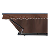 Image of Aleko Awnings 10 x 8 Feet Brown Half Cassette Motorized Retractable LED Luxury Patio Awning by Aleko 781880245148 AWCL10X8BRN36-AP 10x8 Ft Brown Half Cassette Motorized Retractable LED Patio Awning