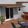 Image of Aleko Awnings 10 x 8 Feet Brown Retractable White Frame Patio Awning by Aleko 781880265085 AW10X8BROWN36-AP