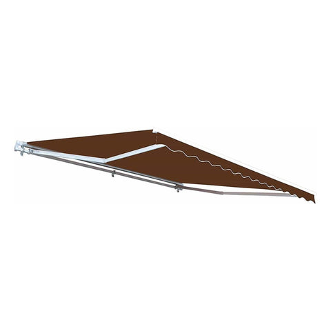 Aleko Awnings 10 x 8 Feet Brown Retractable White Frame Patio Awning by Aleko 781880265085 AW10X8BROWN36-AP