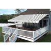 Image of Aleko Awnings 10 x 8 Feet Gray and White Motorized Retractable White Frame Patio Awning Striped by Aleko 781880237709 AWM10X8GREYWHT-AP 10 x 8 Feet Gray and White Motorized Retractable Patio Awning Striped