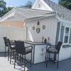 Image of Aleko Awnings 10 x 8 Feet Gray and White Striped Retractable White Frame Patio Awning by Aleko 781880246183 AW10X8GREYWHT-AP 10x8 Ft Gray White Striped Retractable White Frame Patio Awning Aleko