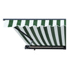 Image of Aleko Awnings 10 x 8 Feet Green and White Stripes Half Cassette Motorized Retractable LED Luxury Patio Awning by Aleko 781880245193 AWCL10X8GRWT00-AP 10x8 Ft Green White Stripes Half Cassette Motorized LED Patio Awning