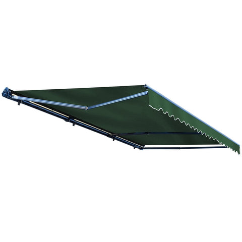 Aleko Awnings 10 x 8 Feet Green Half Cassette Motorized Retractable LED Luxury Patio Awning by Aleko 781880238614 AWCL10X8GR39-AP 10x8 Ft Green Half Cassette Motorized Retractable LED Patio Awning