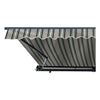 Image of Aleko Awnings 10 x 8 Feet Multi-Striped Green Half Cassette Motorized Retractable LED Luxury Patio Awning by Aleko 781880245186 AWCL10X8MSGR58-AP 10x8 Ft Multi-Striped Green Half Cassette Motorized LED Patio Awning