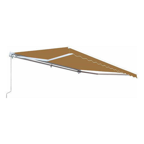 Aleko Awnings 10 x 8 Feet Sand Retractable Retractable White Frame Patio Awning by Aleko 781880246121 AW10X8SAND31-AP 10x8 Ft Sand Retractable Retractable White Frame Patio Awning by Aleko