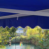 Image of Aleko Awnings 12 x 10 Feet Blue Retractable White Frame Patio Awning by Aleko 781880246169 AW12X10BLUE30-AP