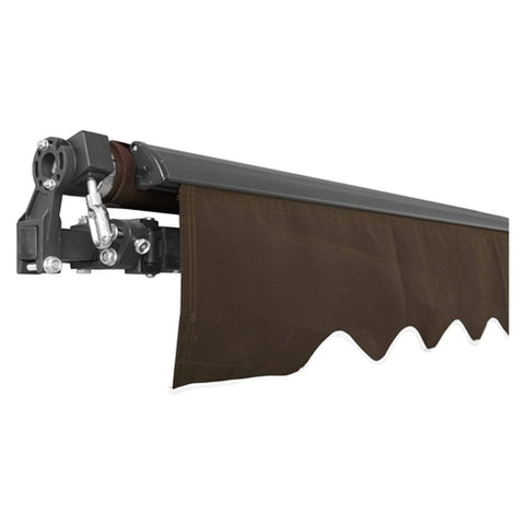 Aleko Awnings 12 x 10 Feet Brown Motorized Retractable Black Frame Patio Awning by Aleko 703980253908 AB12X10BROWN36-AP 12x10 Ft Brown Motorized Retractable Black Frame Patio Awning by Aleko