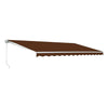 Image of Aleko Awnings 12 x 10 Feet Brown Retractable White Frame Patio Awning by Aleko 781880265030 AW12x10BROWN36-AP