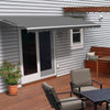 Image of Aleko Awnings 12 x 10 Feet Gray Retractable White Frame Patio Awning by Aleko 781880246022 AW12X10GY80-AP
