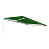Image of Aleko Awnings 12 x 10 Feet Green Retractable White Frame Patio Awning by Aleko 781880265160 AW12x10GREEN39-AP