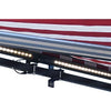 Image of Aleko Awnings 12 x 10 Feet Multi-Striped Red Half Cassette Motorized Retractable LED Luxury Patio Awning by Aleko 781880245254 AWCL12X10MSRD19-AP 12x10 Ft Multi-Striped Red Half Cassette Motorized  LED Patio Awning