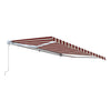 Image of Aleko Awnings 12 x 10 Feet Multi Striped Red Retractable White Frame Patio Awning by Aleko 781880265153 AW12x10MSTRRE19-AP 12x10 Ft Multi Striped Red Retractable White Frame Patio Awning Aleko