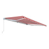 Image of Aleko Awnings 12 x 10 Feet Red and White Striped Retractable White Frame Patio Awning by Aleko 781880247364 AW12X10RWSTR05-AP 12x10 Ft Red White Striped Retractable White Frame Patio Awning Aleko
