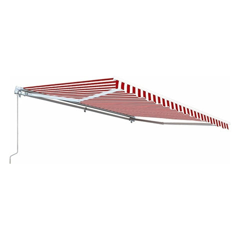Aleko Awnings 12x10 Feet Red and White Striped Retractable Patio Awning by Aleko 781880247586 AW12X10RWSTRP