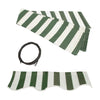 Image of Aleko Awnings 13 x 10 Feet Green and White Stripes Half Cassette Motorized Retractable LED Luxury Patio Awning by Aleko 781880245179 AWCL13X10GRWT00-AP 13x10 Ft Green White Stripes Half Cassette Motorized LED Patio Awning