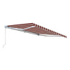 Image of Aleko Awnings 13 x 10 Feet Multi Striped Red Motorized Retractable White Frame Patio Awning by Aleko 781880239765 AWM13X10MSTRRE19-AP 13 x 10 Feet Multi Striped Red Motorized Retractable Patio Awning