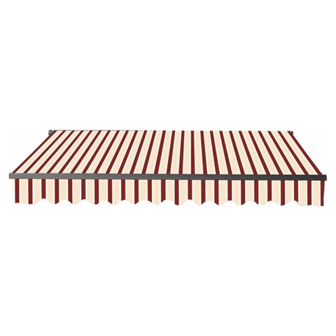 Aleko Awnings 20 x 10 Feet Multi-Striped Red Motorized Retractable Black Frame Patio Awning by Aleko 781880237792 ABM20X10MSRED19-AP 20 x 10 Feet Multi-Striped Red Motorized Retractable Patio Awning
