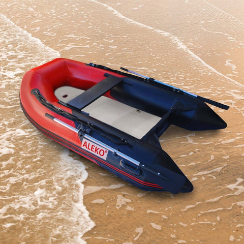 Aleko Boating & Rafting Inflatable Air Floor Fishing Boat - 8.4 Foot - Red and Black by Aleko 781880271949 BTSDAIR250RBK-AP