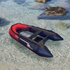 Image of Aleko Boating & Water Sports 12.5 ft Red and Black Inflatable Boat with Aluminum Floor by Aleko BT380RBK-AP