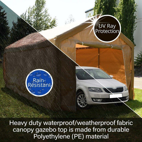 Aleko Canopies & Gazebos 10 X 20 FT White Heavy Duty Outdoor Canopy Carport Tent by Aleko 649870029812 CP1020WH-AP 10X20 F White Heavy Duty Outdoor Canopy Carport Tent Aleko CP1020WH-AP