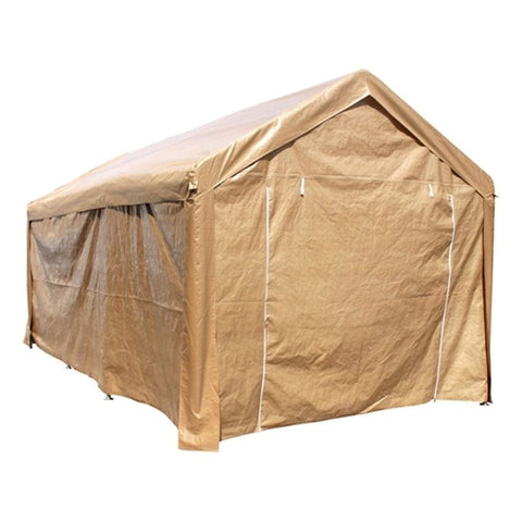 Aleko Canopies & Gazebos 10x 20 Ft Beige Heavy Duty Outdoor Canopy Carport Tent by Aleko 781880281825 CP1020BE-AP 10x20Ft Beige Heavy Duty Outdoor Canopy Carport Tent Aleko CP1020BE-AP