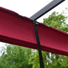 Image of Aleko Canopies & Gazebos 13 x 10 Ft Burgundy Color Aluminum Outdoor Retractable Canopy Pergola by Aleko 703980250945 PERGBURG10X13-AP 13 x 10 Ft Burgundy Color Aluminum Outdoor Retractable Canopy Pergola