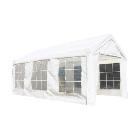 Aleko Canopy Tents & Pergolas 10 x 20 Foot White Canopy Polyethylene Carport Sidewalls with Windows by Aleko CP1020-AP 10 x 20 Foot White Canopy Polyethylene Carport Sidewalls with Windows by Aleko SKU# CP1020-AP